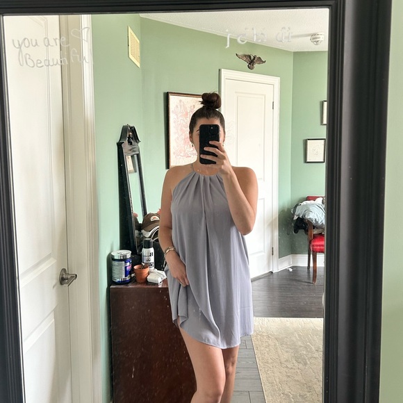 Small Blue Grey Dress - Picture 2 of 3